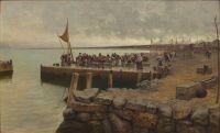 Hagborg August Fiskare I Torekovs Hamn Fishermen In The Harbour Of Torekov canvas print