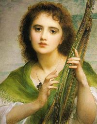 Halle Charles Edward Aka Lady Playing The Lyre canvas print