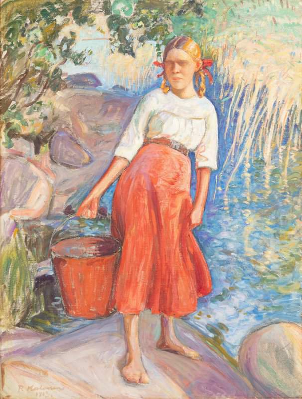 Halonen Pekka Girl Fetching Water canvas print