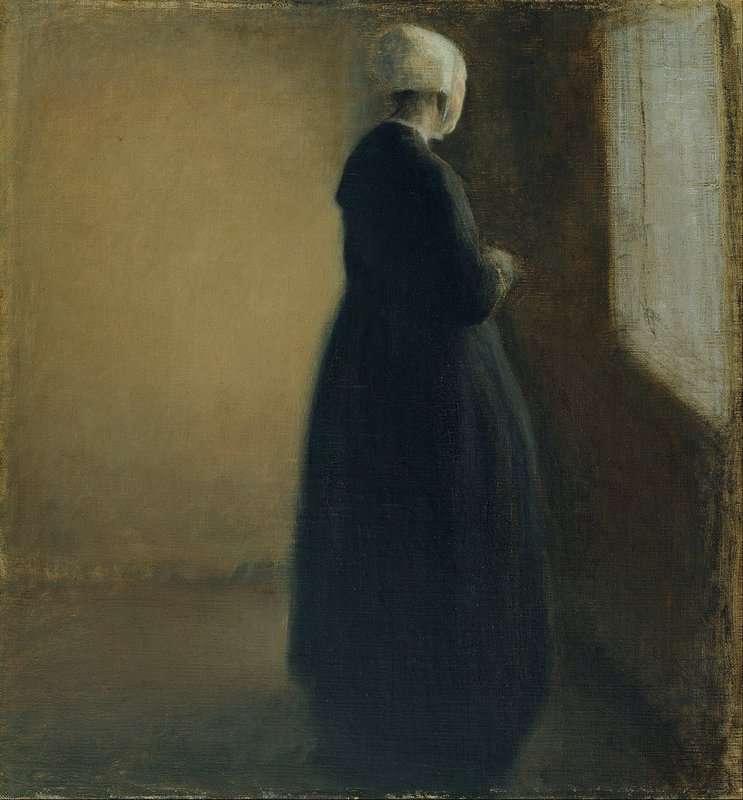 Hammershoi Vilhelm An Old Woman Standing By A Window 1885 canvas print