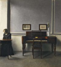 Hammershoi Vilhelm Ida in einem Interieur mit Klavier 1901