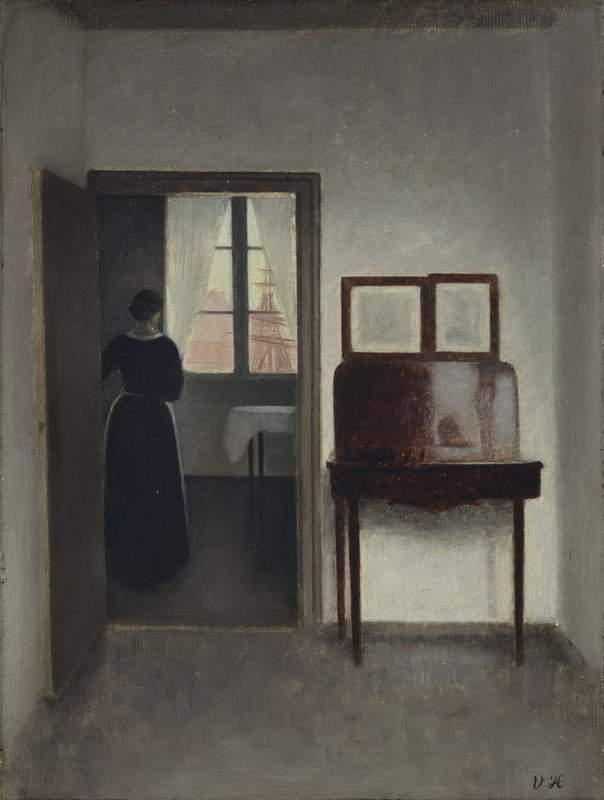 Hammershoi Vilhelm Interior With A Woman canvas print