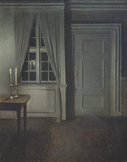 Hammershoi Vilhelm Interior With Two Candles 1904 canvas print
