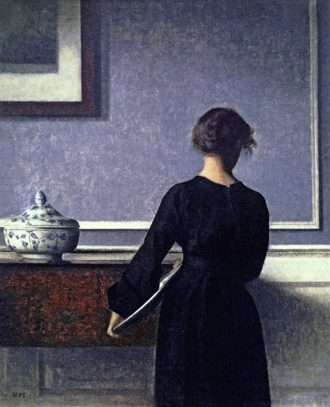 Hammershoi Vilhelm Interior Young Woman Seen From Behind 1904 canvas print