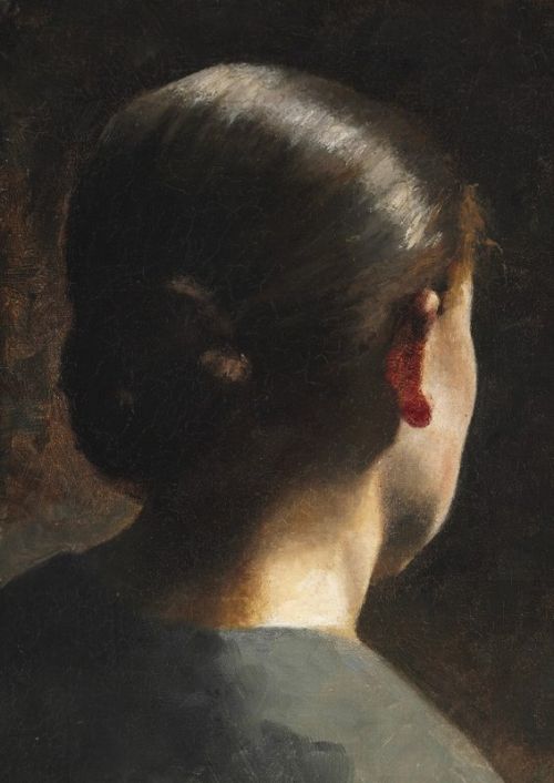 Hammershoi Vilhelm Portrait Of The Artist S Sister Anna Hammershoi Seen From The Back canvas print