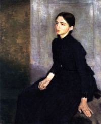 Hammershoi Vilhelm Porträt einer jungen Frau, der Schwester des Künstlers Anna Hammershoi 1885