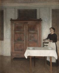 Hammershoi Vilhelm The Maid Laying The Table