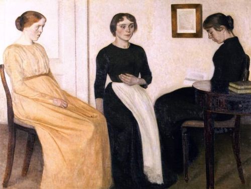 Hammershoi Vilhelm Three Young Women 1895 canvas print