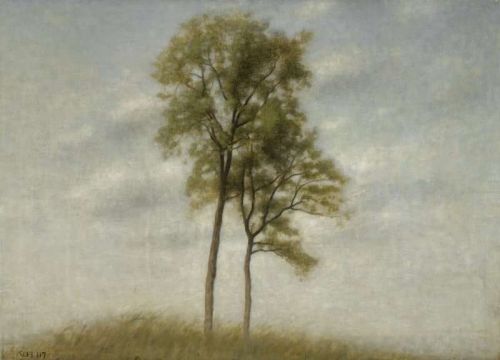 Hammershoi Vilhelm Young Oak Trees canvas print