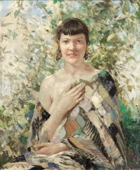 Hankey William Lee Porträt einer jungen Dame auf Leinwand