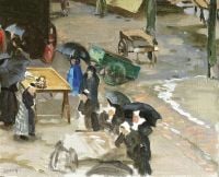 هانكي ويليام لي Rainy Day Finistere Market Ca. 1904