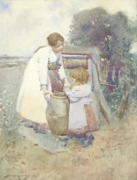 Hankey William Lee Two Girls At A Well canvas print