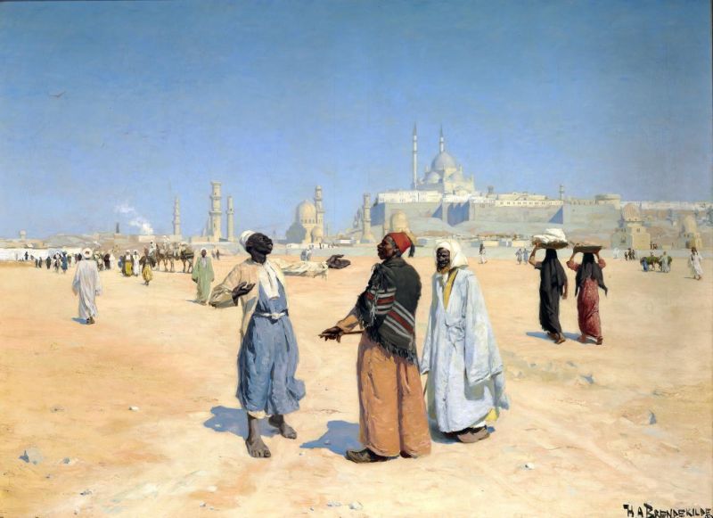 Hans Andersen Brendekilde View From The Desert Of Cairo With The Citadel And Mamluk Tombs In The Background canvas print