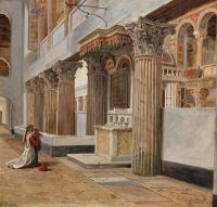 Hansen Constantin Das Innere der Kirche San Lorenzo Fuori Le Mura in Rom. Lernen