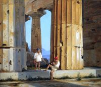 Hansen Constantin The Temple Of Poseidon Paestum canvas print