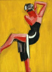 Harald Giersing Tänzer auf gelbem Hintergrund - 1920