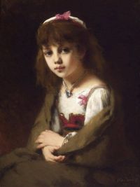 Harlamoff Alexei Alexeivich Mädchen mit einer Perlenkette 1881