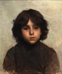 Harlamoff Alexei Alexeivich Portrait Eines Jungen Knaben Ca.1870