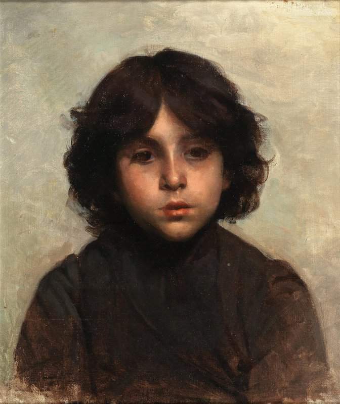 Harlamoff Alexei Alexeivich Portrait Eines Jungen Knaben Ca. 1870 canvas print