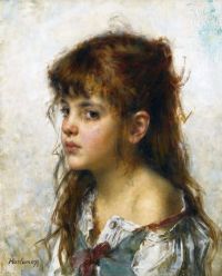 Harlamoff Alexei Alexeivich Portrait Of A Young Girl 1