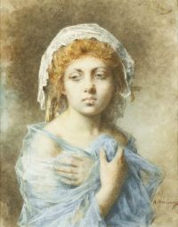 Harlamoff Alexei Alexeivich Portrait Of A Young Lady canvas print