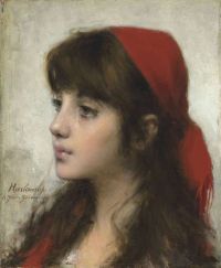 Harlamoff Alexei Alexeivich Young Beauty In A Scarlet Shawl