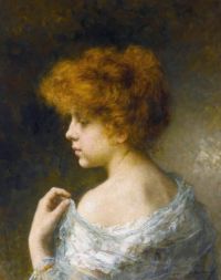 Harlamoff Alexei Alexeivich Young Girl With Red Hair canvas print