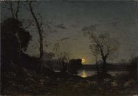 Harpignies Henri A Lake In The Moonlight 1890