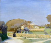 Harvey Gertrude A Cornwall Farmhouse 1915 طباعة قماشية