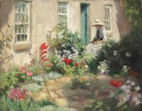Harvey Gertrude Eine Frau, Die In Einem Garten Ca. 1900