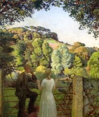 Harvey Gertrude Midge Bruford And Her Fiance At Chywoone Hill Newlyn canvas print