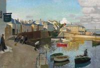 Harvey Gertrude Mousehole Harbour Cornwall 1922 canvas print