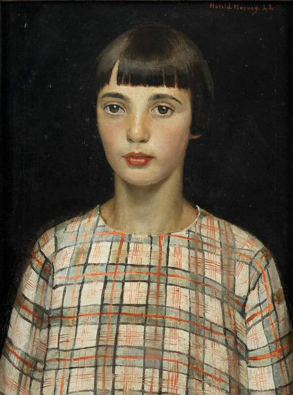 Harvey Gertrude Portrait Of A Girl In A Checked Blouse 1922 canvas print