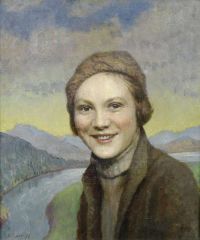 لوحة هارفي جيرترود لسيدة شابة عام 1936 مطبوعة على القماش