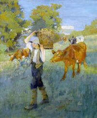 Harvey Gertrude Returning From The Orchard 1907 canvas print