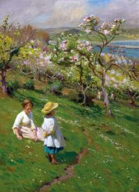 هارفي جيرترود Springtime In The Orchard مطبوعة على القماش