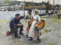 Harvey Gertrude The Orange Sellers Newlyn Harbour
