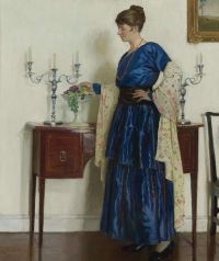 Harvey Gertrude Woman By The Sideboard Porträt der Frau Gertrude des Künstlers 1917
