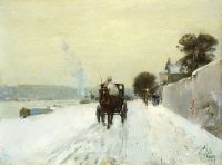 Hassam Childe Along The Seine Winter 1887 canvas print
