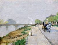 Hassam Childe Banks Of The Seine 1888 canvas print