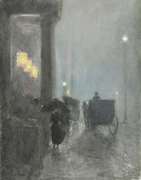 Hassam Childe Fifth Avenue Abend Ca. 1890 93