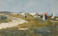 Hassam Childe On The Chalk Cliffs Broadstairs 1889 canvas print