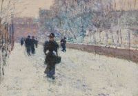 Hassam Childe Promenade   Winter New York 1895 canvas print