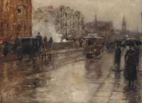 يوم ممطر حسام تشايلد بوسطن كاليفورنيا. 1886