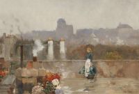 Hassam Childe Rooftop Garden Paris 1888