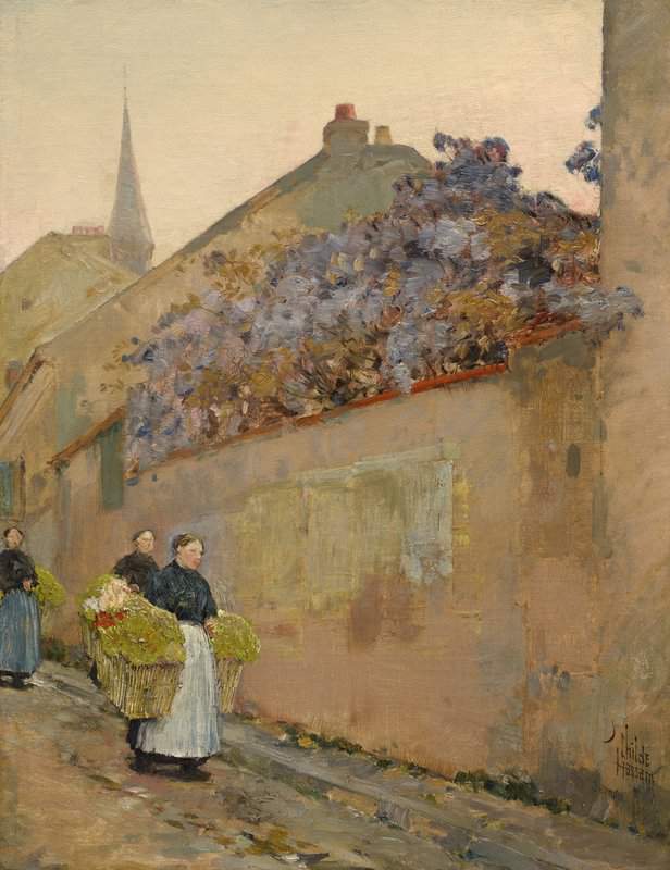 Hassam Childe Street Scene In Sannois 1889 canvas print