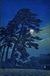 Hasui Kawase Moon At Megome 1930 Canvas Art Paint