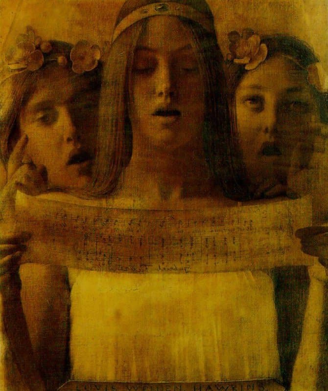 Hawkins Louis Welden Girls Singing Music By Gabriel Fabry Ca. 1903 canvas print