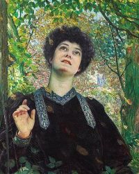 Hawkins Louis Welden Portrait Of A Woman Looking To The Top canvas print