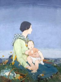 Hawksley Dorothy Webster Mother And Child Ca. 1920 30s canvas print